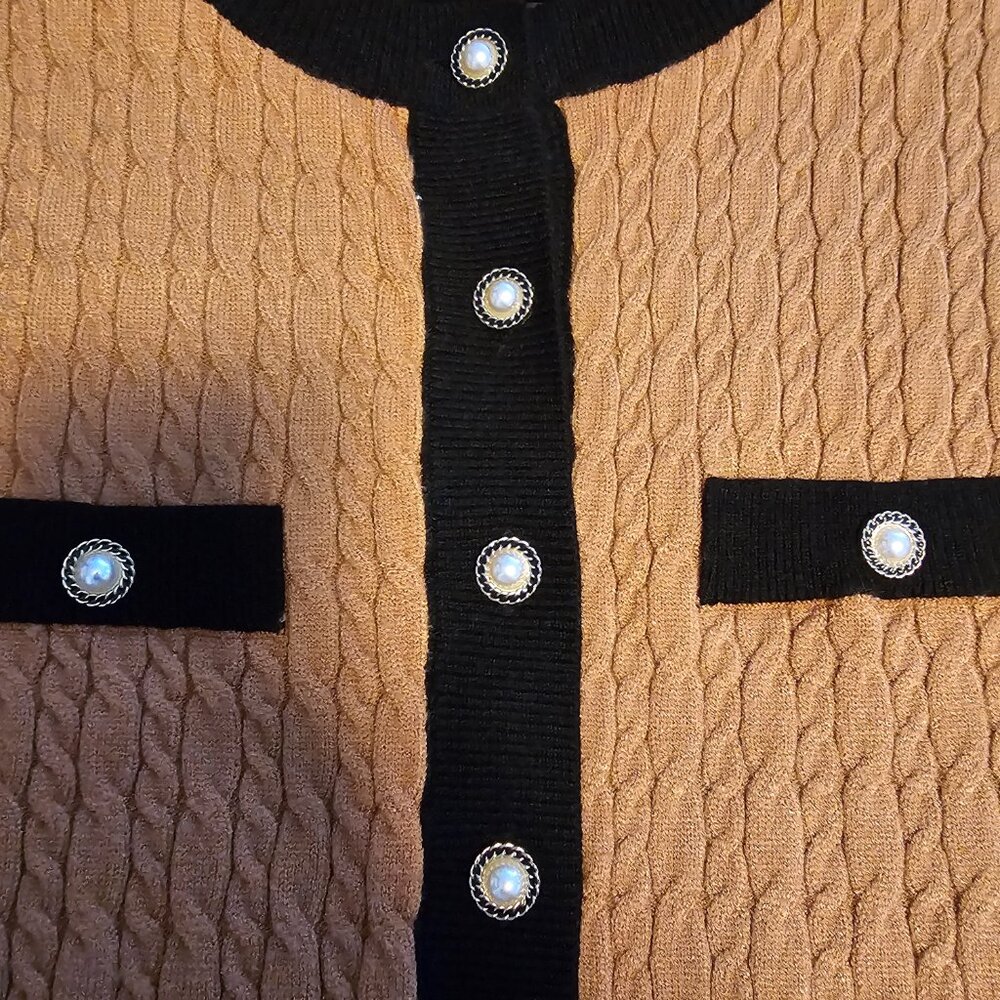 Adrianna Papell Brown and Black Cardigan - Picture 3 of 5